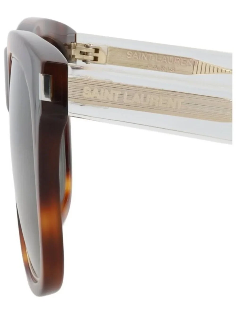New Saint Laurent Womens Square/Rectangle Havana Crystal Green Fashion Designer